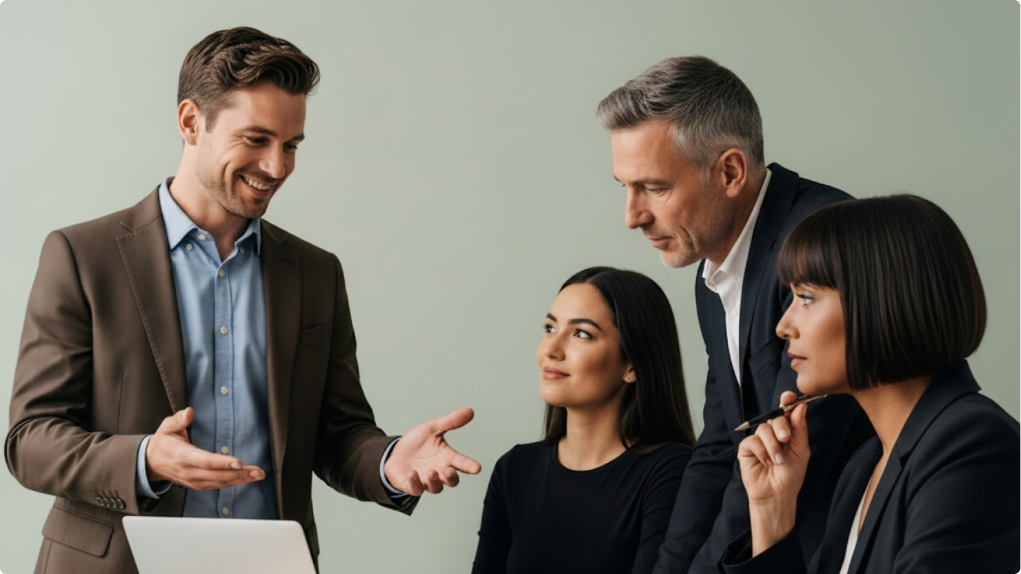 Capitalmind team discussing an investment strategy together