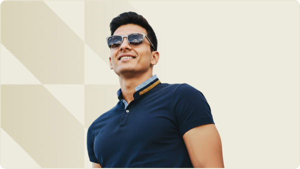 John Doe, CXO at Ungrammary, smiling outdoors